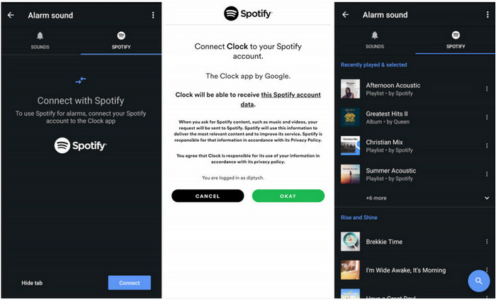 Définir Spotify Music comme alarme sur Android