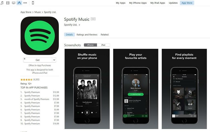 Download Spotify from App Store