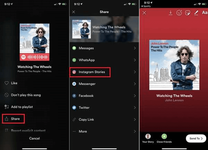 Spotify App Share Spotify to Instagram Story