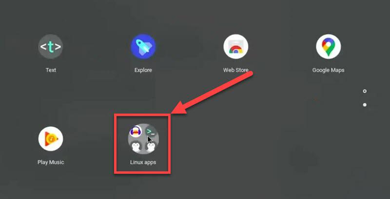 Find Spotify for Chromebook in Linux Apps