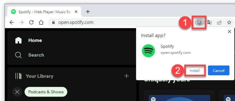 Spotify Download Chromebook as PWA