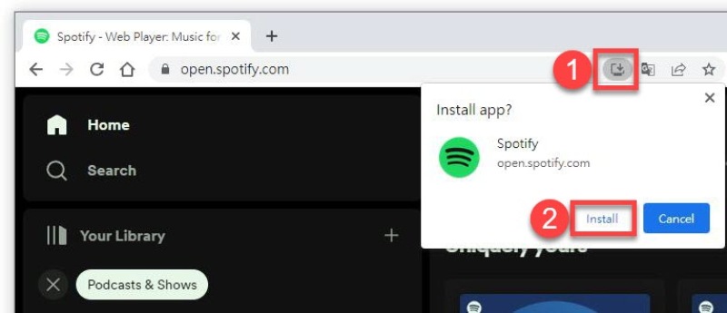 Download Spotify on Chromebook via PWA