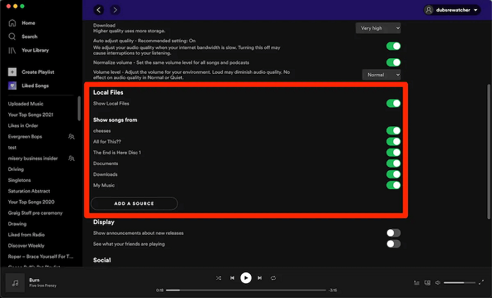 Carregar FLAC local para Spotify no PC