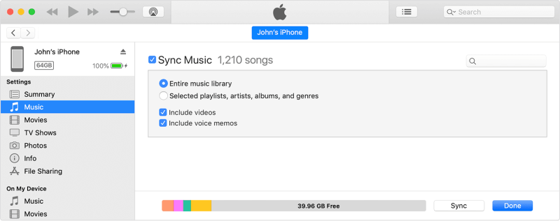 iTunes Sync Music to iPhone