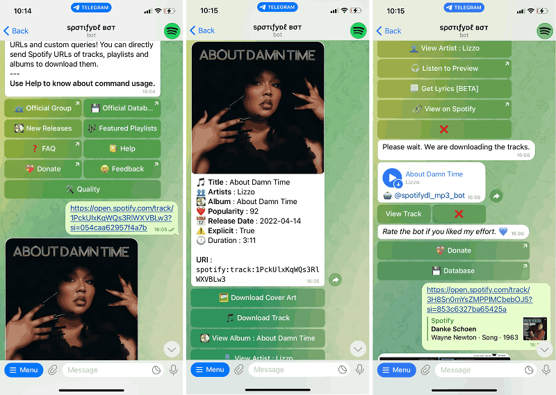 Descargue música de Spotify a iPhone usando Telegram Spotifydl Bot