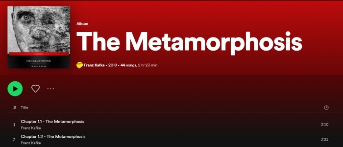 The Metamorphosis Spotify Audiobook