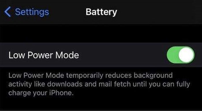 Turn off Low Power Mode