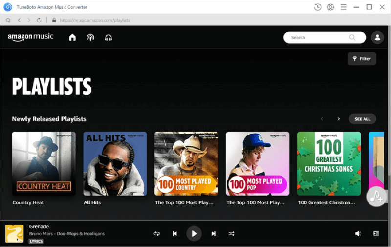 TuneBoto Amazon Music Converter Interface