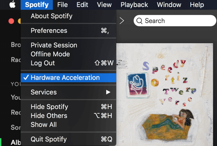 Disable Hardware Acceleration to Fix Spotify Not Playing Songs