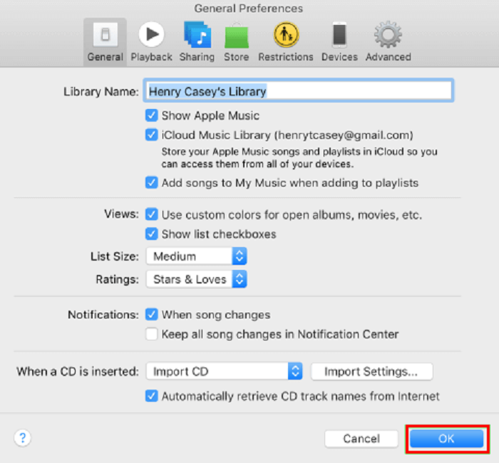 Turn on iCloud Music Library