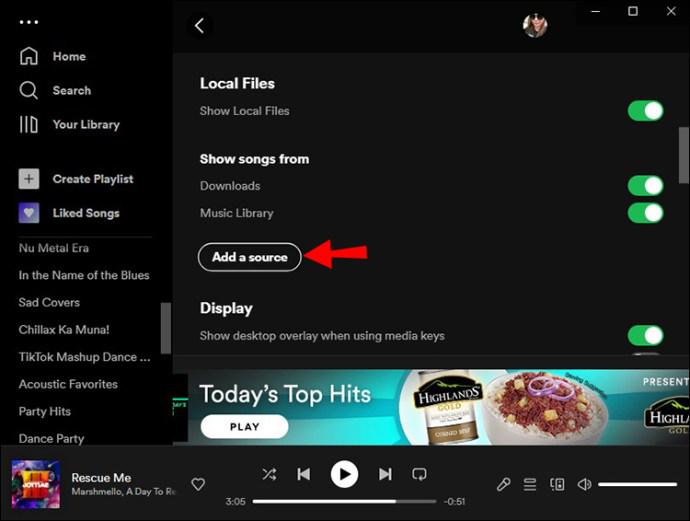 Upload the local music to Spotify