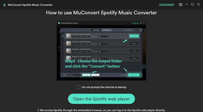 Page d'accueil MuConvert Spotify Music Converter